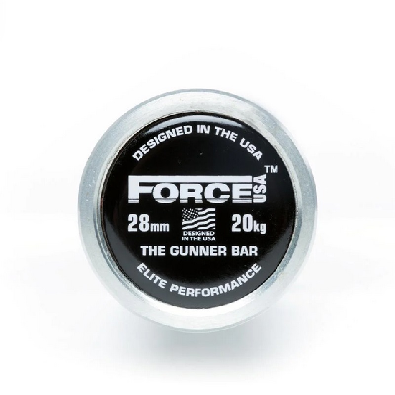 1.2 Ohio Bar Black Zinc Shaft Bright Zinc Sleeves Force USA – The Gunner Barbell (Black Zinc Bar with Bright Zinc Sleeves